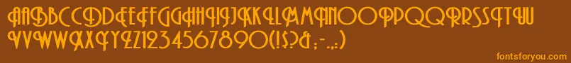 TibetExtendedBold Font – Orange Fonts on Brown Background