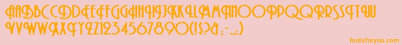 フォントTibetExtendedBold – オレンジの文字がピンクの背景にあります。