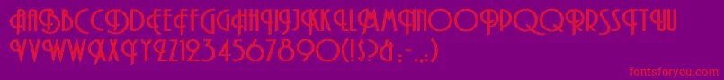 フォントTibetExtendedBold – 紫の背景に赤い文字