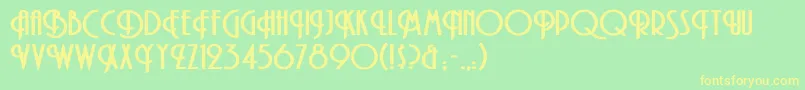 TibetExtendedBold Font – Yellow Fonts on Green Background