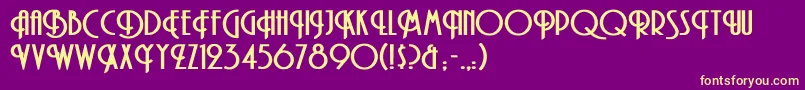 TibetExtendedBold Font – Yellow Fonts on Purple Background