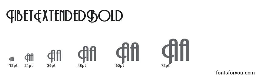 TibetExtendedBold Font Sizes
