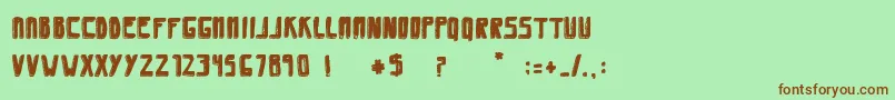 SaviaShadowFilled Font – Brown Fonts on Green Background