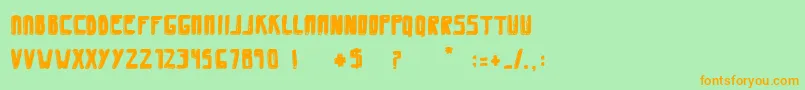 SaviaShadowFilled Font – Orange Fonts on Green Background