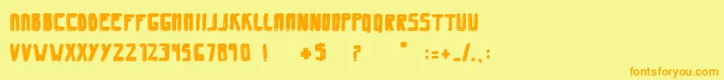 SaviaShadowFilled Font – Orange Fonts on Yellow Background