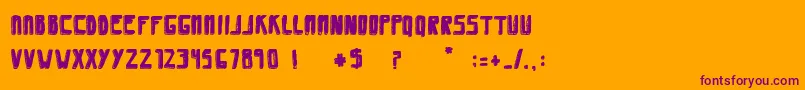 SaviaShadowFilled Font – Purple Fonts on Orange Background