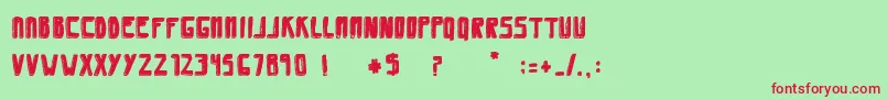 SaviaShadowFilled Font – Red Fonts on Green Background