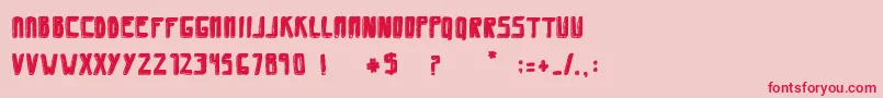 フォントSaviaShadowFilled – ピンクの背景に赤い文字
