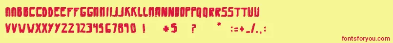 SaviaShadowFilled Font – Red Fonts on Yellow Background