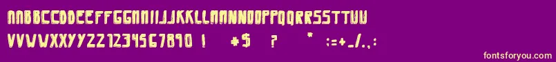 SaviaShadowFilled Font – Yellow Fonts on Purple Background