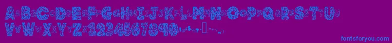 Brainy Font – Blue Fonts on Purple Background