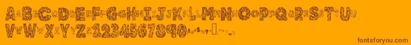 Brainy-fontti – ruskeat fontit oranssilla taustalla