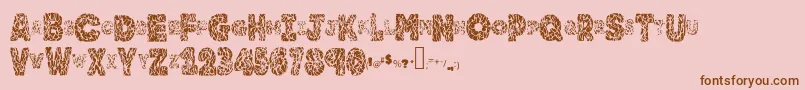 Шрифт Brainy – коричневые шрифты на розовом фоне