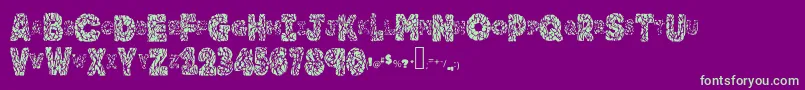 Fonte Brainy – fontes verdes em um fundo violeta