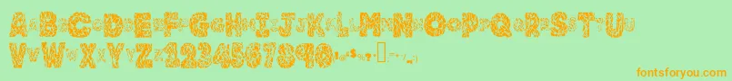 Brainy Font – Orange Fonts on Green Background