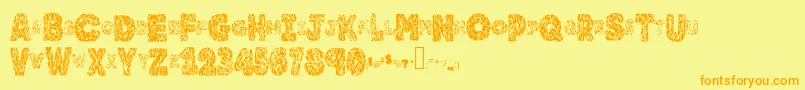 Brainy Font – Orange Fonts on Yellow Background