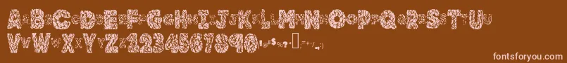 フォントBrainy – 茶色の背景にピンクのフォント
