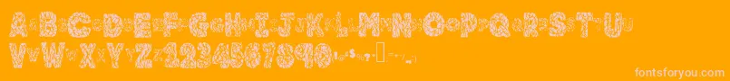 Brainy Font – Pink Fonts on Orange Background