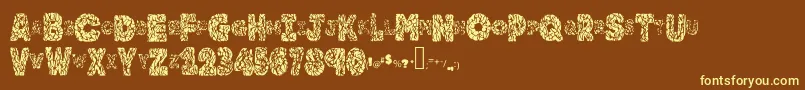 フォントBrainy – 黄色のフォント、茶色の背景