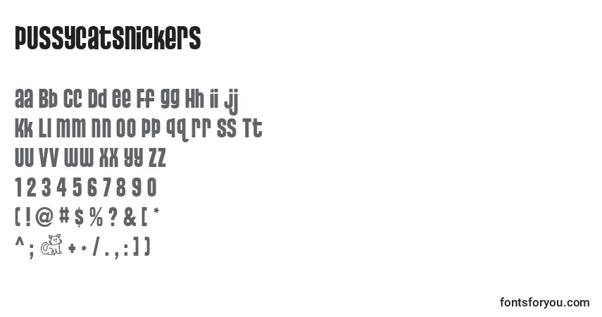 Schriftart PussycatSnickers – Alphabet, Zahlen, spezielle Symbole