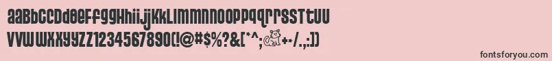 PussycatSnickers-Schriftart – Schwarze Schriften auf rosa Hintergrund