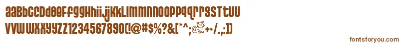 PussycatSnickers-fontti – ruskeat fontit valkoisella taustalla