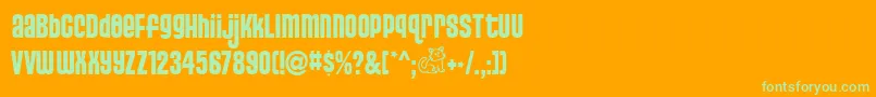 Шрифт PussycatSnickers – зелёные шрифты на оранжевом фоне