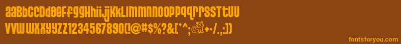 PussycatSnickers Font – Orange Fonts on Brown Background
