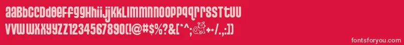 PussycatSnickers Font – Pink Fonts on Red Background