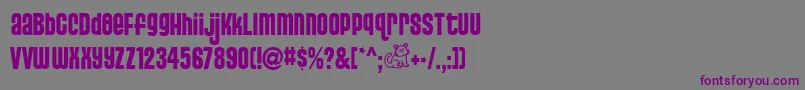 Шрифт PussycatSnickers – фиолетовые шрифты на сером фоне