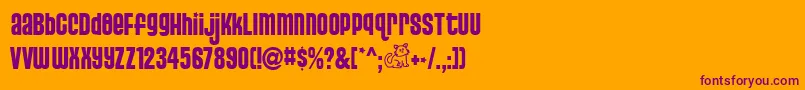 Шрифт PussycatSnickers – фиолетовые шрифты на оранжевом фоне
