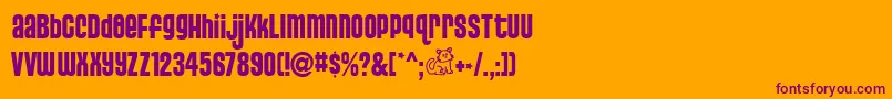 PussycatSnickers Font – Purple Fonts on Orange Background