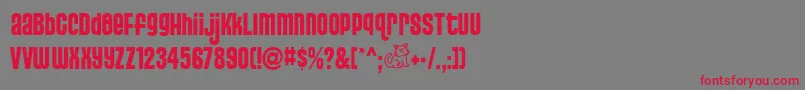 PussycatSnickers Font – Red Fonts on Gray Background