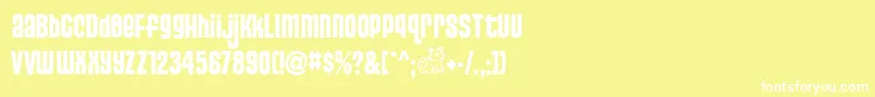 PussycatSnickers Font – White Fonts on Yellow Background