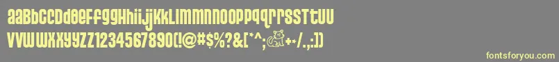 PussycatSnickers Font – Yellow Fonts on Gray Background