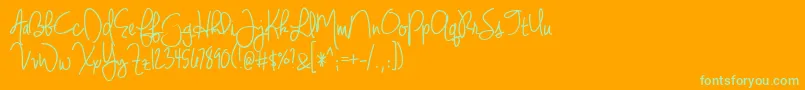 Шрифт JenniferLynneBold – зелёные шрифты на оранжевом фоне