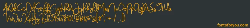 フォントJenniferLynneBold – 黒い背景にオレンジの文字