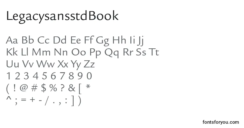 Шрифт LegacysansstdBook – алфавит, цифры, специальные символы