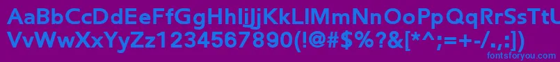 フォントFredericBlack – 紫色の背景に青い文字