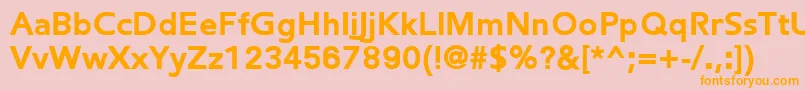 フォントFredericBlack – オレンジの文字がピンクの背景にあります。