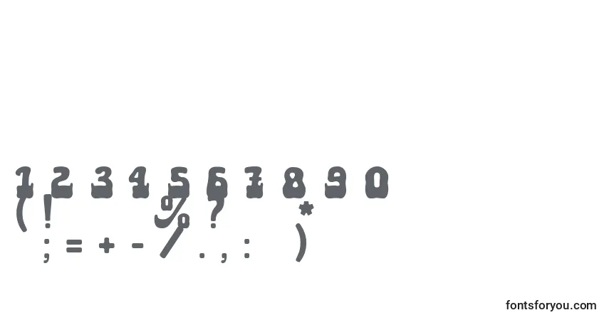 Шрифт Aktau – алфавит, цифры, специальные символы