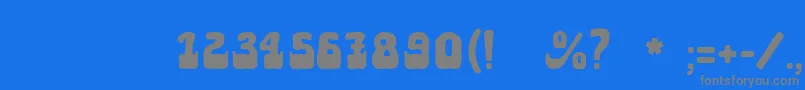 フォントAktau – 青い背景に灰色の文字