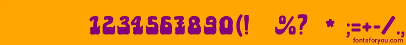 Aktau Font – Purple Fonts on Orange Background