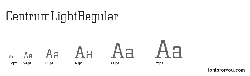 Размеры шрифта CentrumLightRegular