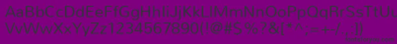 NunitoLight-fontti – mustat fontit violetilla taustalla