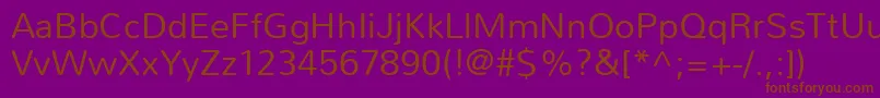 NunitoLight Font – Brown Fonts on Purple Background