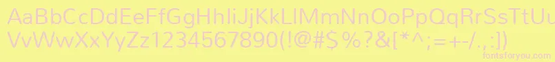 NunitoLight Font – Pink Fonts on Yellow Background