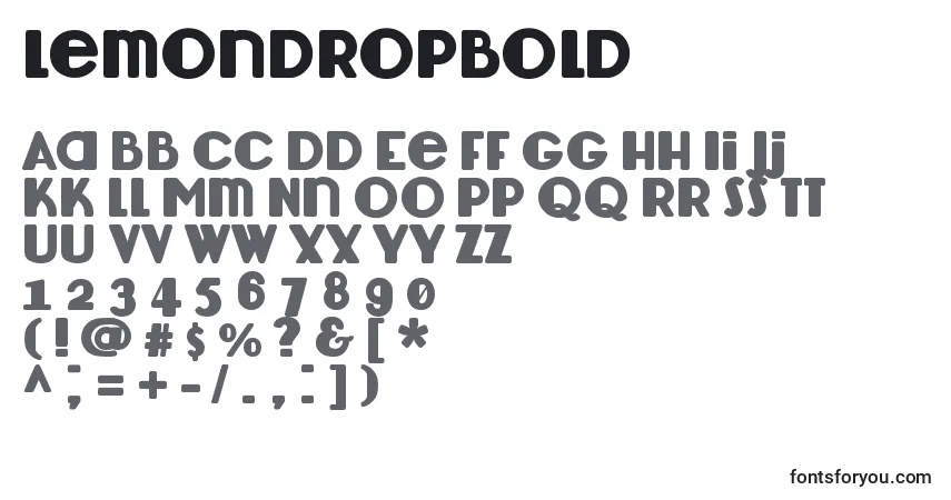 Шрифт LemondropBold – алфавит, цифры, специальные символы