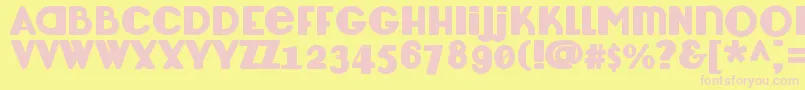 LemondropBold-fontti – vaaleanpunaiset fontit keltaisella taustalla