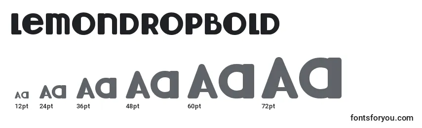 Размеры шрифта LemondropBold